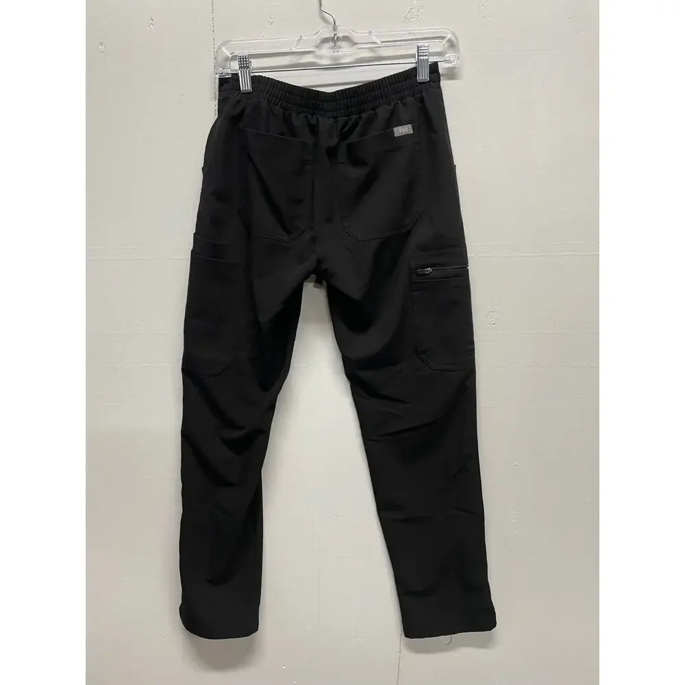 Figs Scrub Pants Womens Size XS P Black Drawstring Pockets Technical Collection